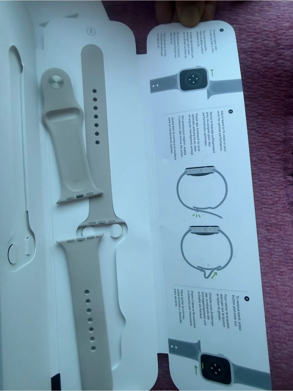 Authentic Apple Sport Band for Apple Watch- Starlight 45mm